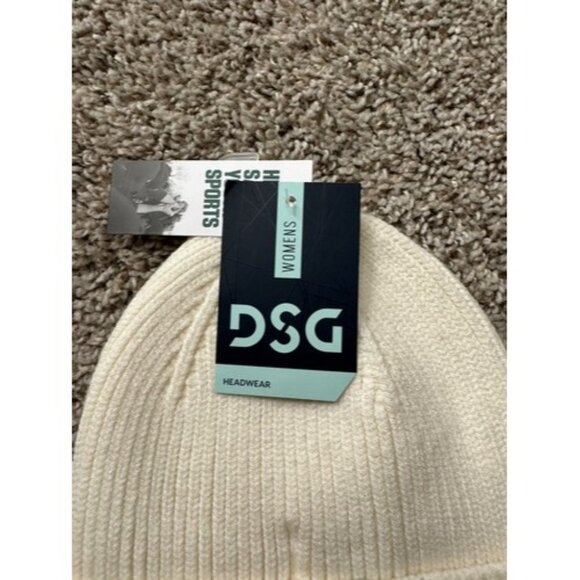 DSG womens ribbed oat milk beanie headgear OSFM Winter Hat - Picture 6 of 7